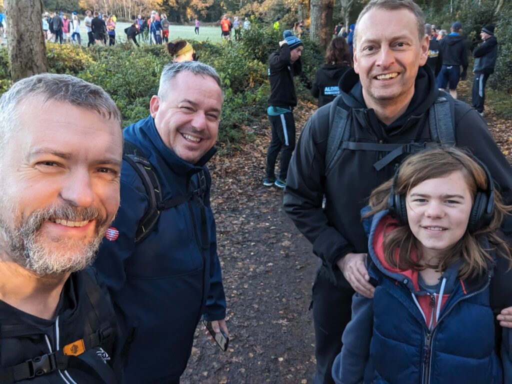 3 men and a boy getting ready for park-ruck